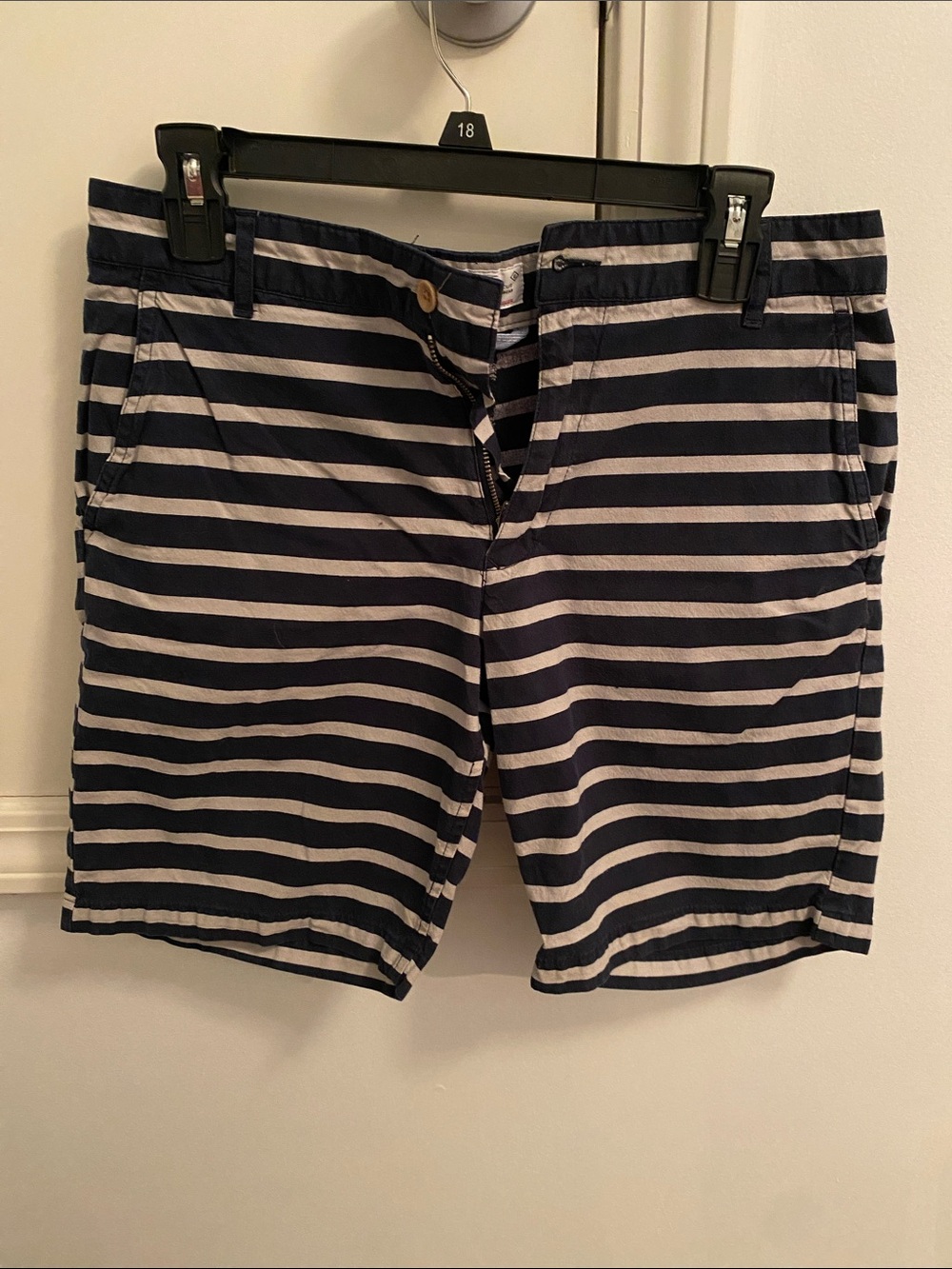 Gant Navy and White Striped Chino Shorts